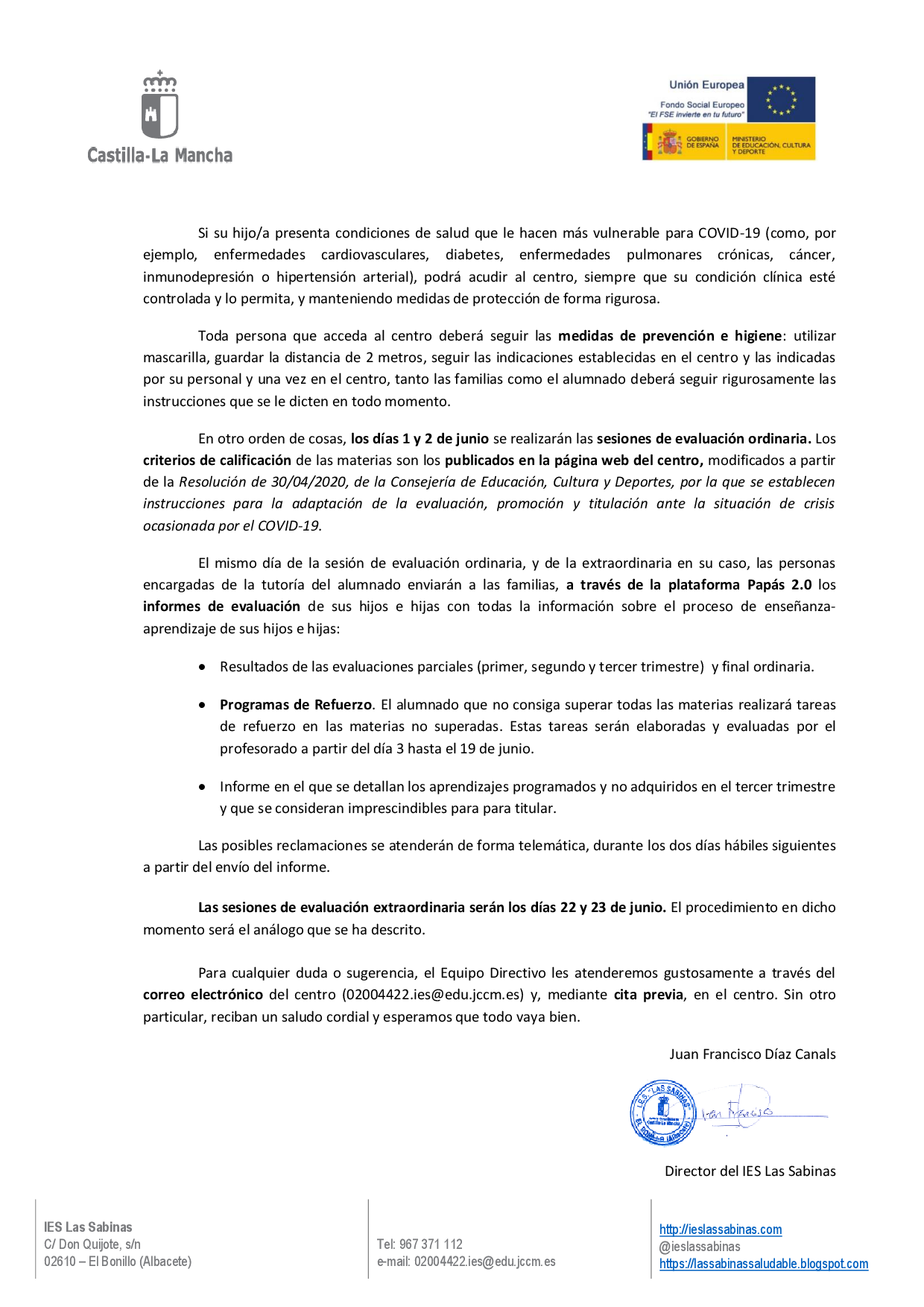 CARTA A FAMILIAS FIN DE CURSO 2º BACHILLERATO 002
